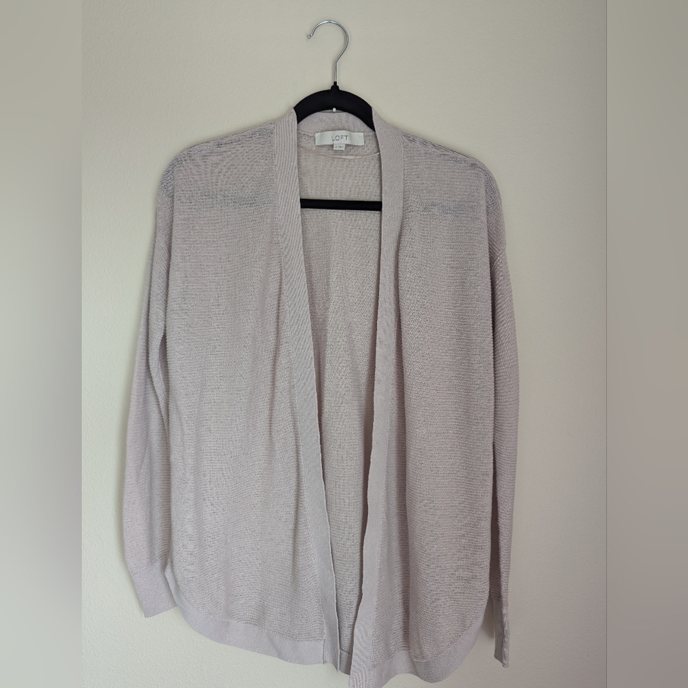 Ann Taylor LOFT Lightweight Tan Cardigan Size S